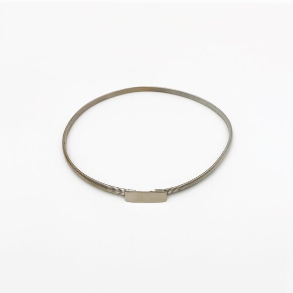 VINTAGE (c. 1980) | Silver Metal Omega Snake Chain Belt | VERY GOOD!!! - Picture 1 of 5